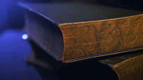 close-up of an antique book