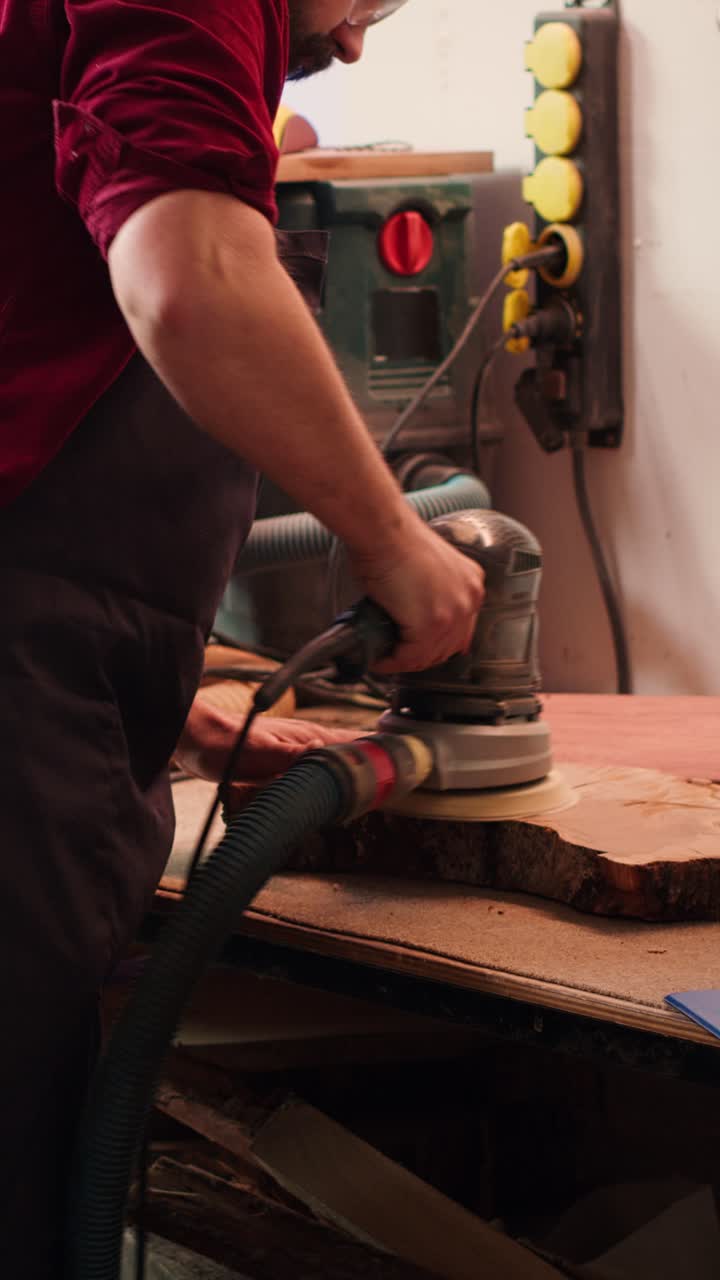 Carpenter Sands Live Edge Wood Slab with Orbital Sander