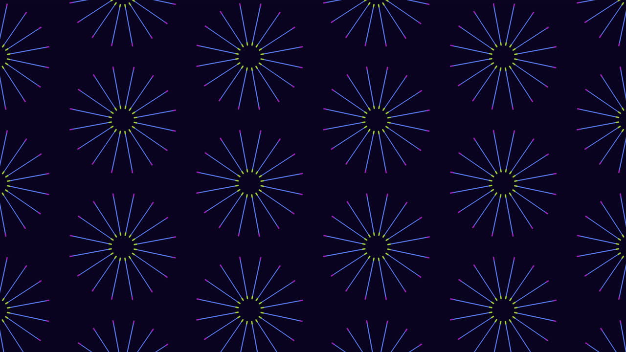 Futuristic colorful circle pattern with lines on dark space
