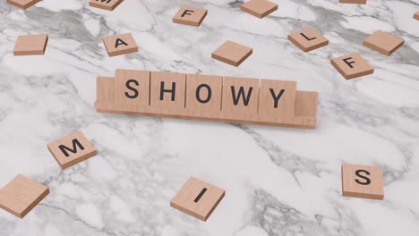 showy woord op scrabble