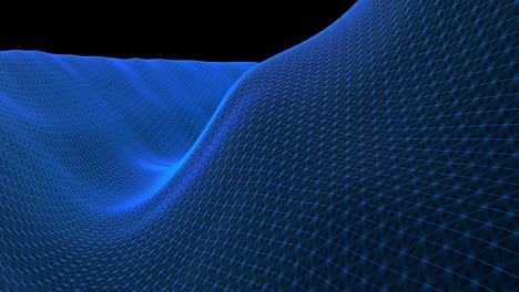 fondo geométrico abstracto con paisaje digital en movimiento o ondas.