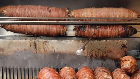 turkish iskender kebabs on a charcoal grill