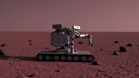 el rover de marte en la superficie marciana