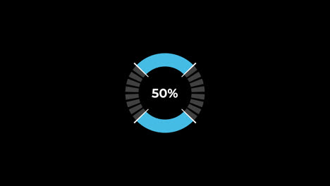 Pie-Chart-0-to-50%-Percentage-Infographics-Loading-Circle-Ring-or-Transfer,-Download-Animation-with-alpha-channel.