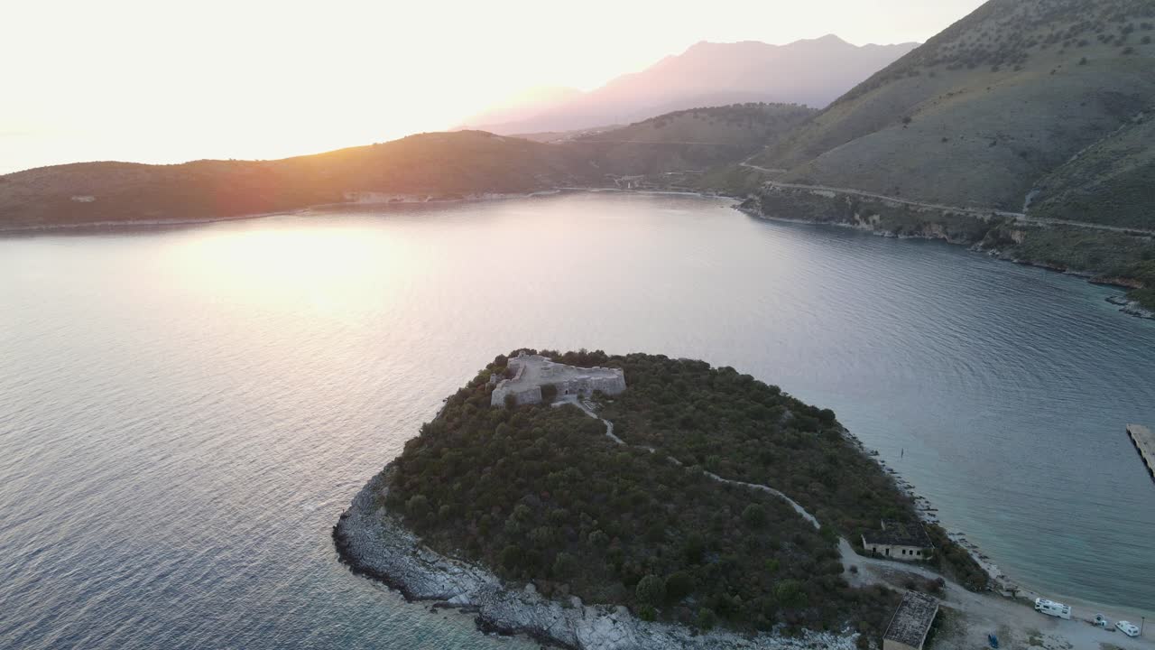 Beautiful sea bay view colorful painting colorful painting