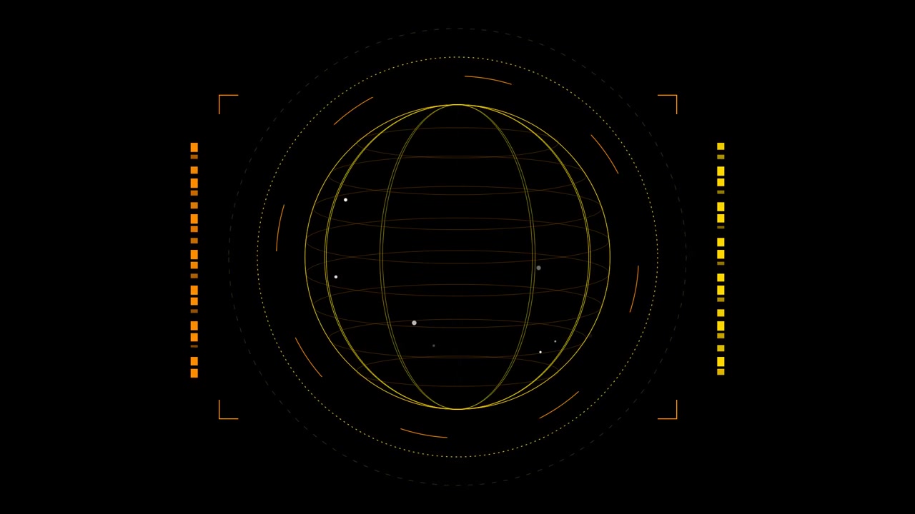 Digital Globe HUD Interface with Rotating Wireframe