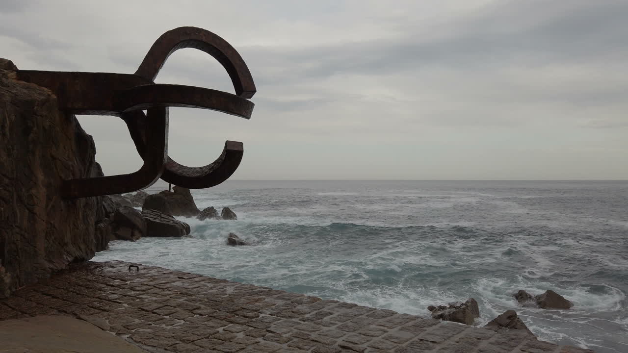 Sculpture by the sea in San Sebastian