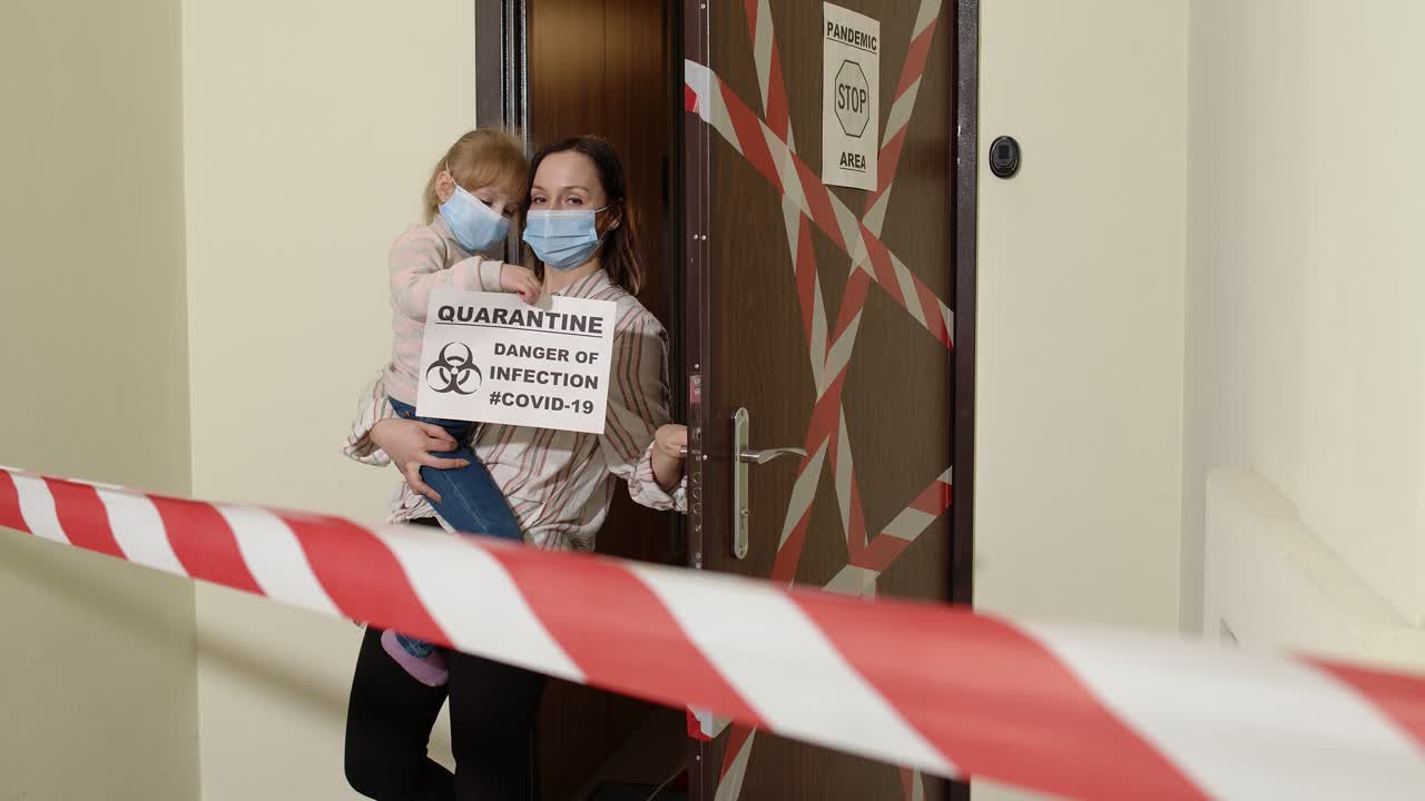 A woman and a child in quarantine during the COVID-19 pandemic.