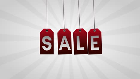 cyber monday animation with tags hanging