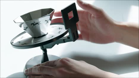 girl twisting cinematograph