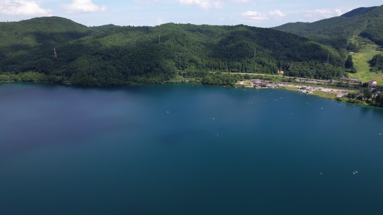 Scenic Lake Surrounded by Lush Mountains