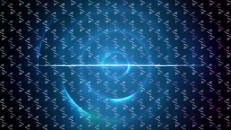 digital animation of abstract pattern design against blue spiral light trails on black background