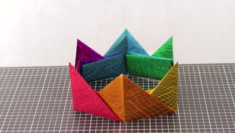 Rainbow-colored-crown-made-of-PVC-material-paper-in-metallic-colors