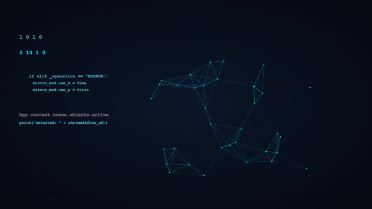 Abstract Digital Network Visualization with Python Programming Code