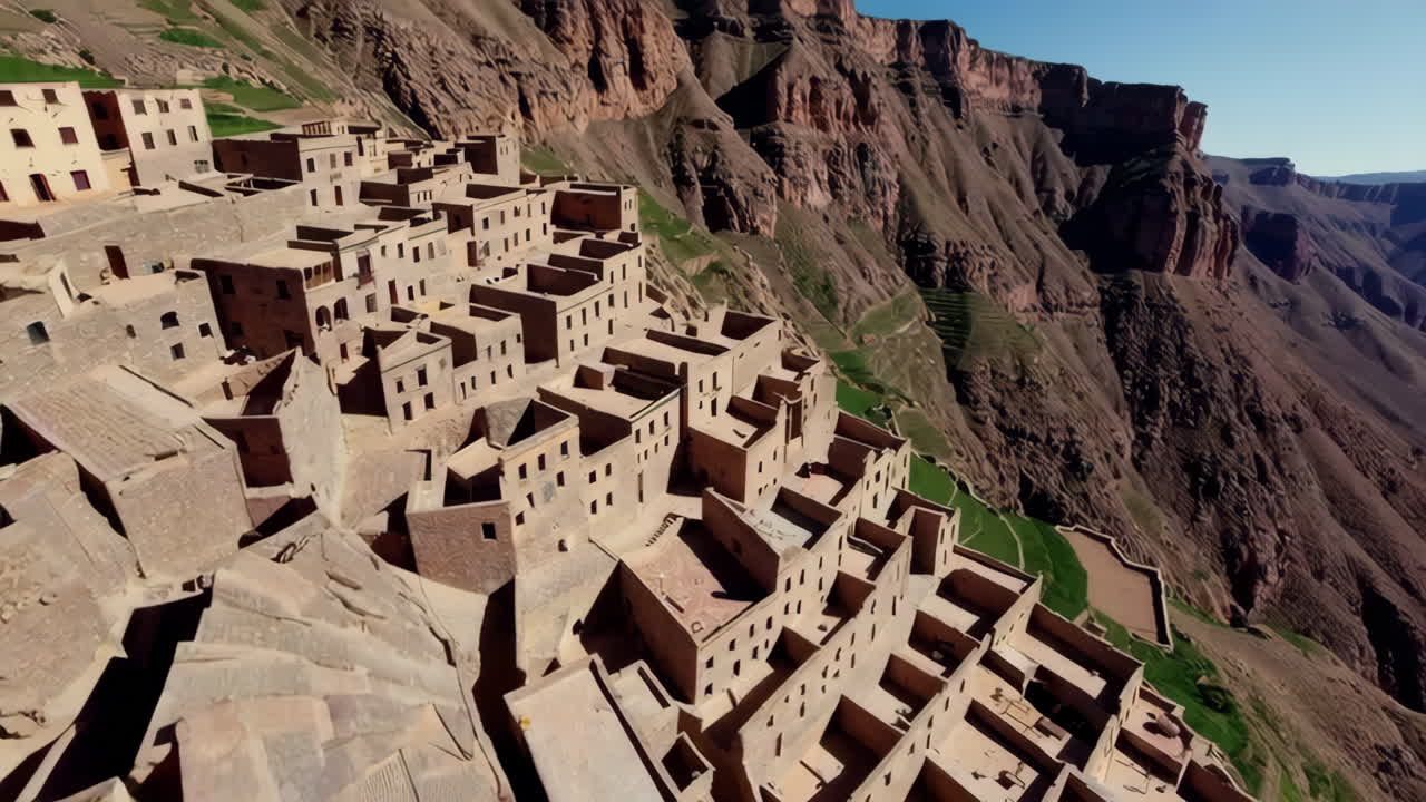 Ancient Village Nestled in a Mountain Canyon