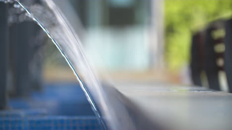 close up of a water fountain in slow motion