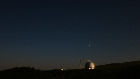 time lapse tracking shot of special scientific astrophysical observatory. astronomical center for ground-based observations of the universe with a large telescope.