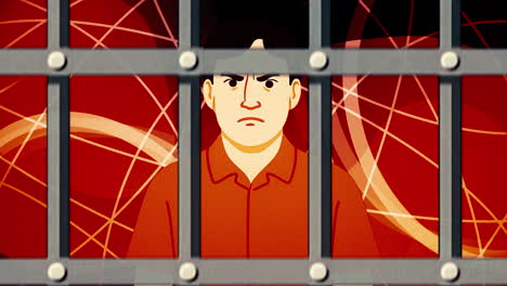man behind bars