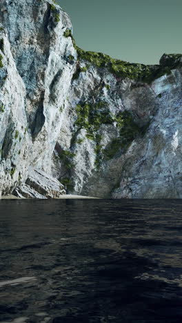 rocky cliffs overlooking the calm ocean