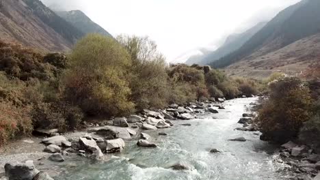 amazing mountain river flowing through barskoon valley in kyrgyzstan central asia