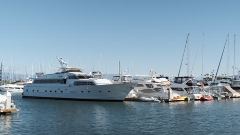 luxury yachts and boats parked at the dockport of beach santa monica california