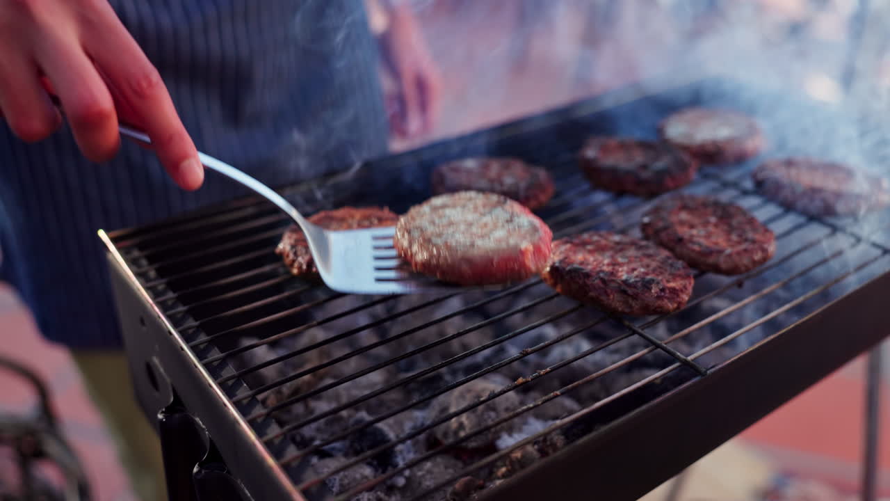 Burgers on the grill
