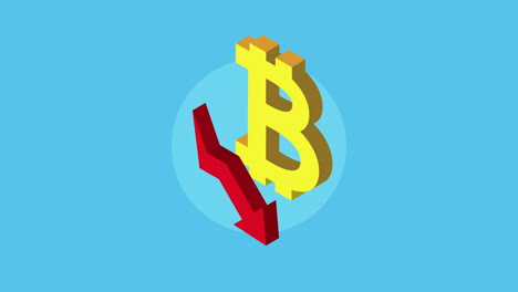 animación tecnológica de la moneda criptográfica bitcoin