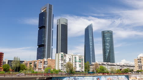 timelapse of the madrid financial district