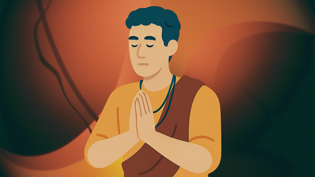 Praying Man Illustration