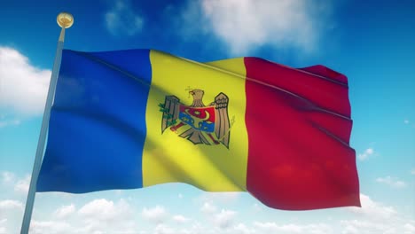 4k bandera muy detallada de moldavia en bucle