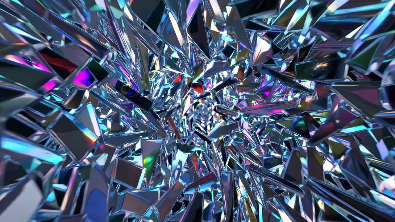 Abstract Geometric Crystal Fractal Art