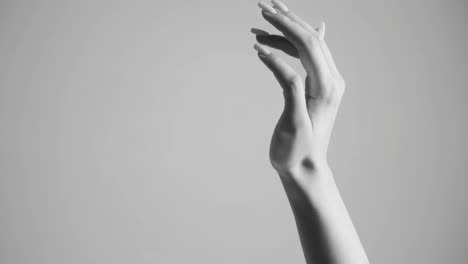 elegant hand gesture in black and white