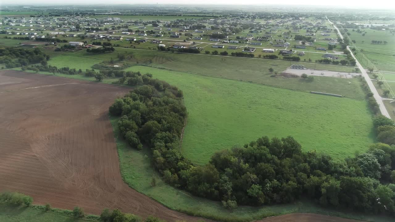 Aerial video of the town of DISH in Texas