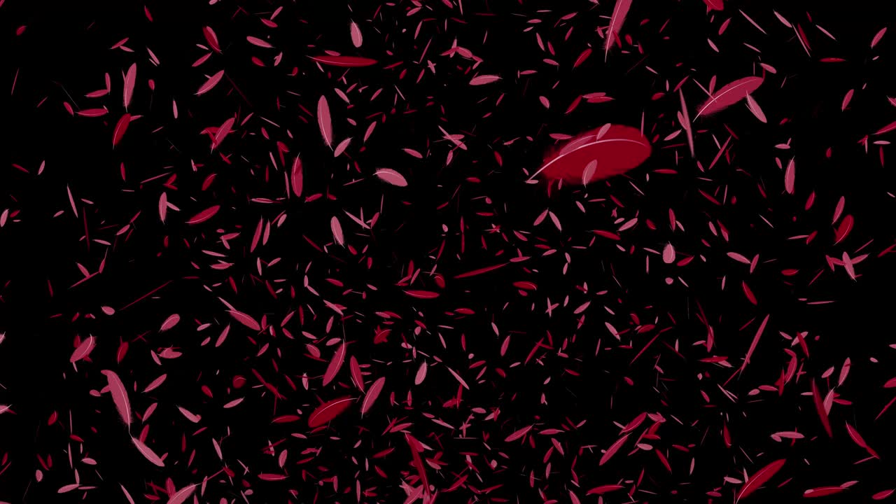 빨간 털 날아다니는 입자 모션 그래픽