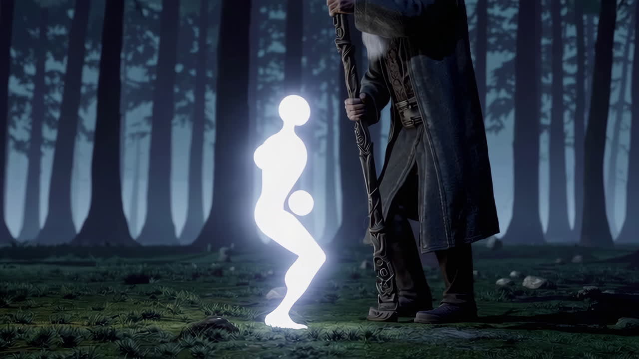 mago en un bosque místico