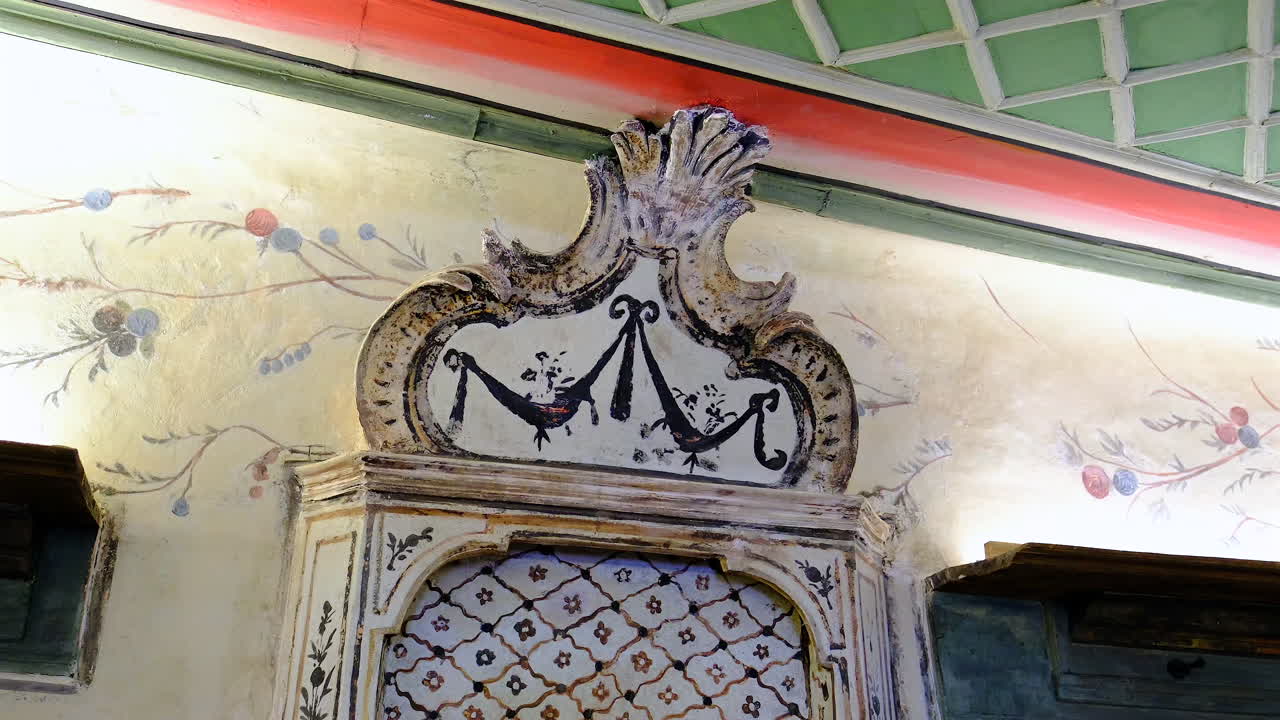 손으로 칠한 콘크리트 벽 카키라가 저택 느린 움직임  ⁇  아웃