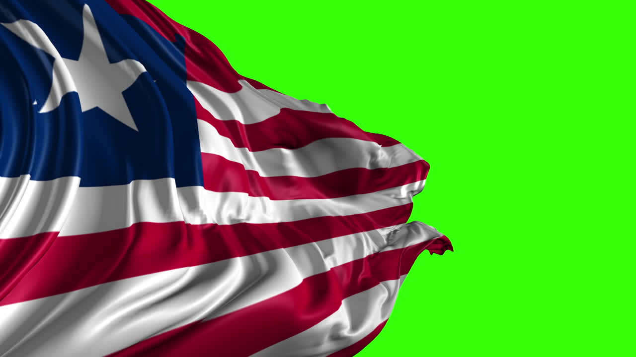 Liberia flag on green screen
