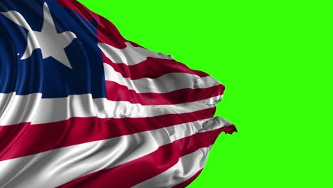 liberia flag on green screen
