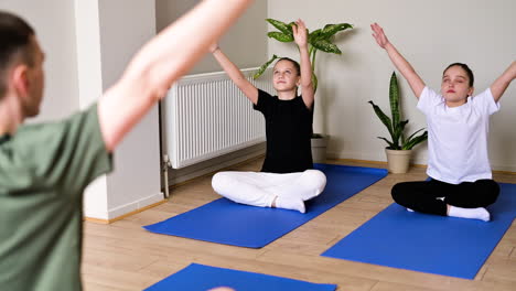 kids practising yoga