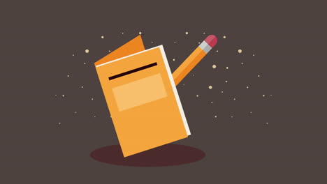 notebook and pencil supplies animation