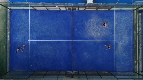 padel players on a blue court