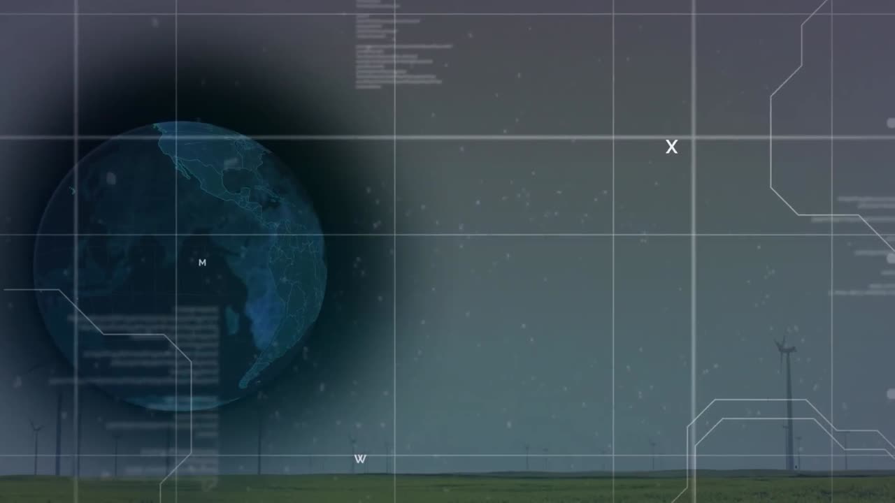 데이터 처리 및 풍력 터빈의 애니메이션