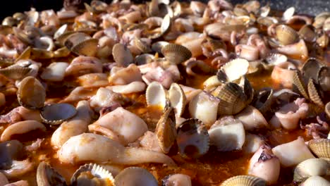 Paella-cooking,-typical-cuisine-of-the-Valencian-Community-in-Spain