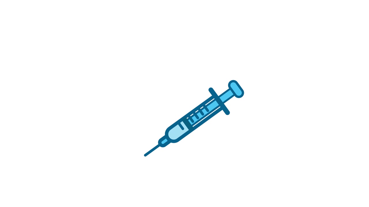 Medical syringe icon animation isolated on white background