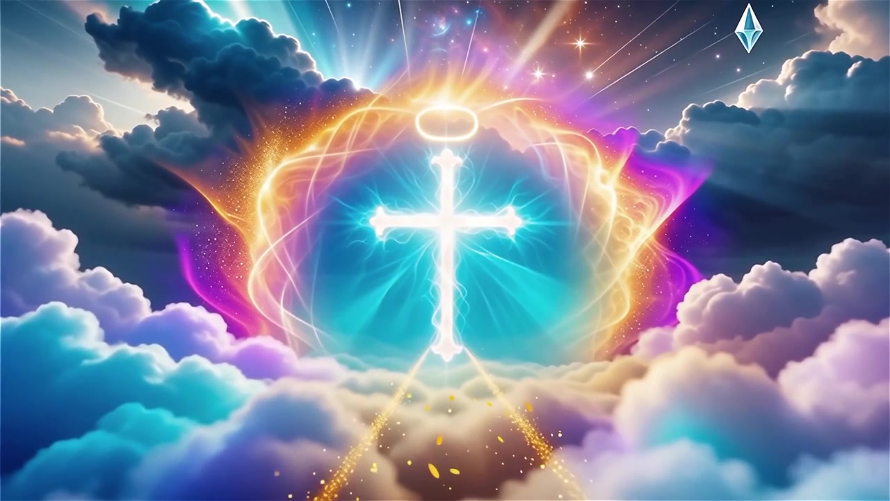 Christian Cross Heavenly Light Worship Background