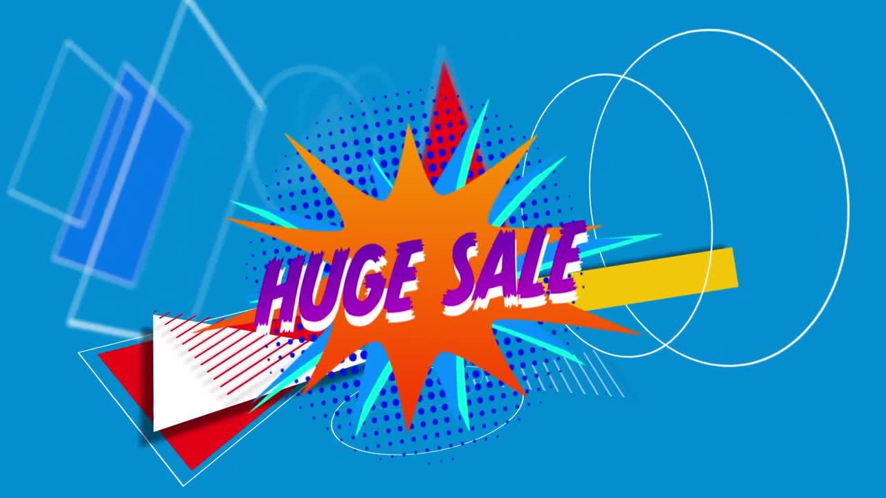 별 모양의 배너에 거대한 판매 그래픽