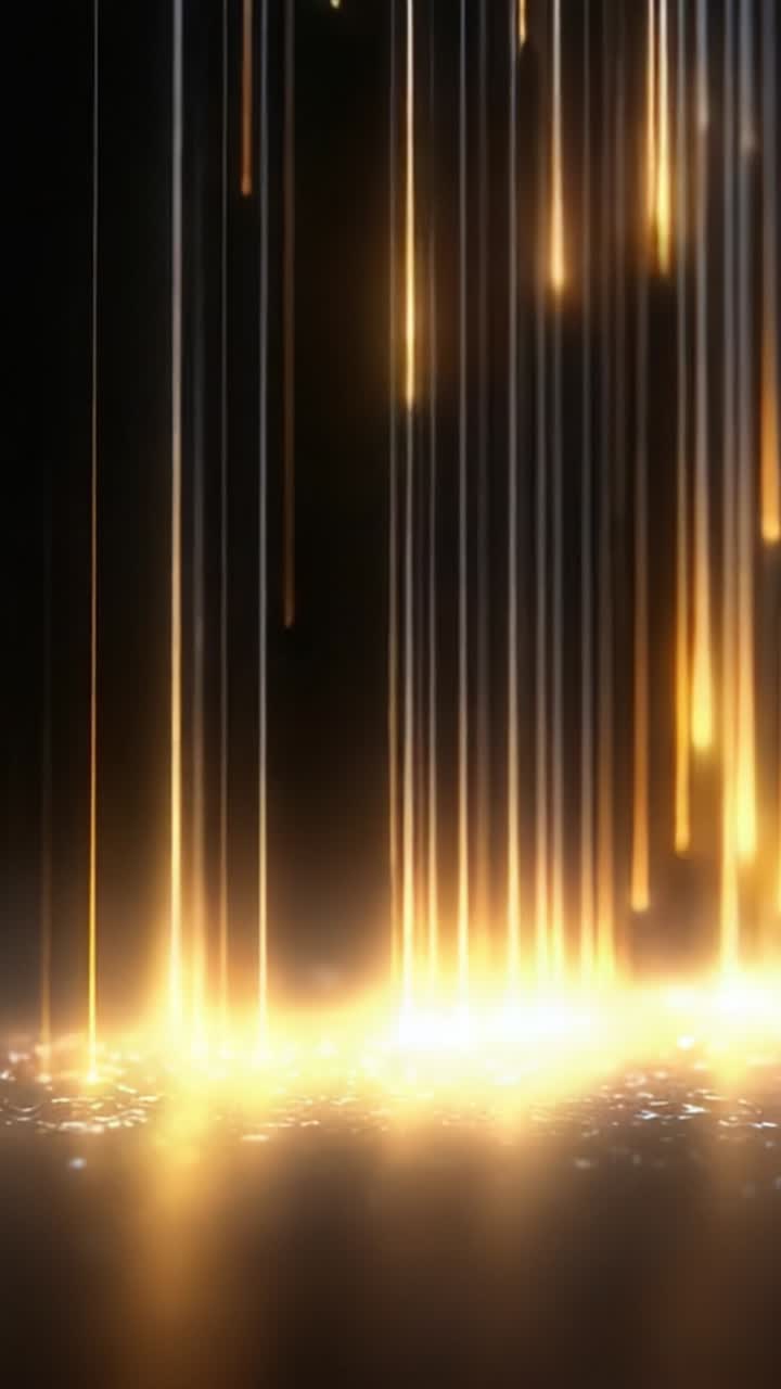 A Stunning Display of Golden Light Rays Cascading Downward in a Mesmerizing Visual Effects Scene Setting a Captivating Atmosphere of Elegance and Beauty