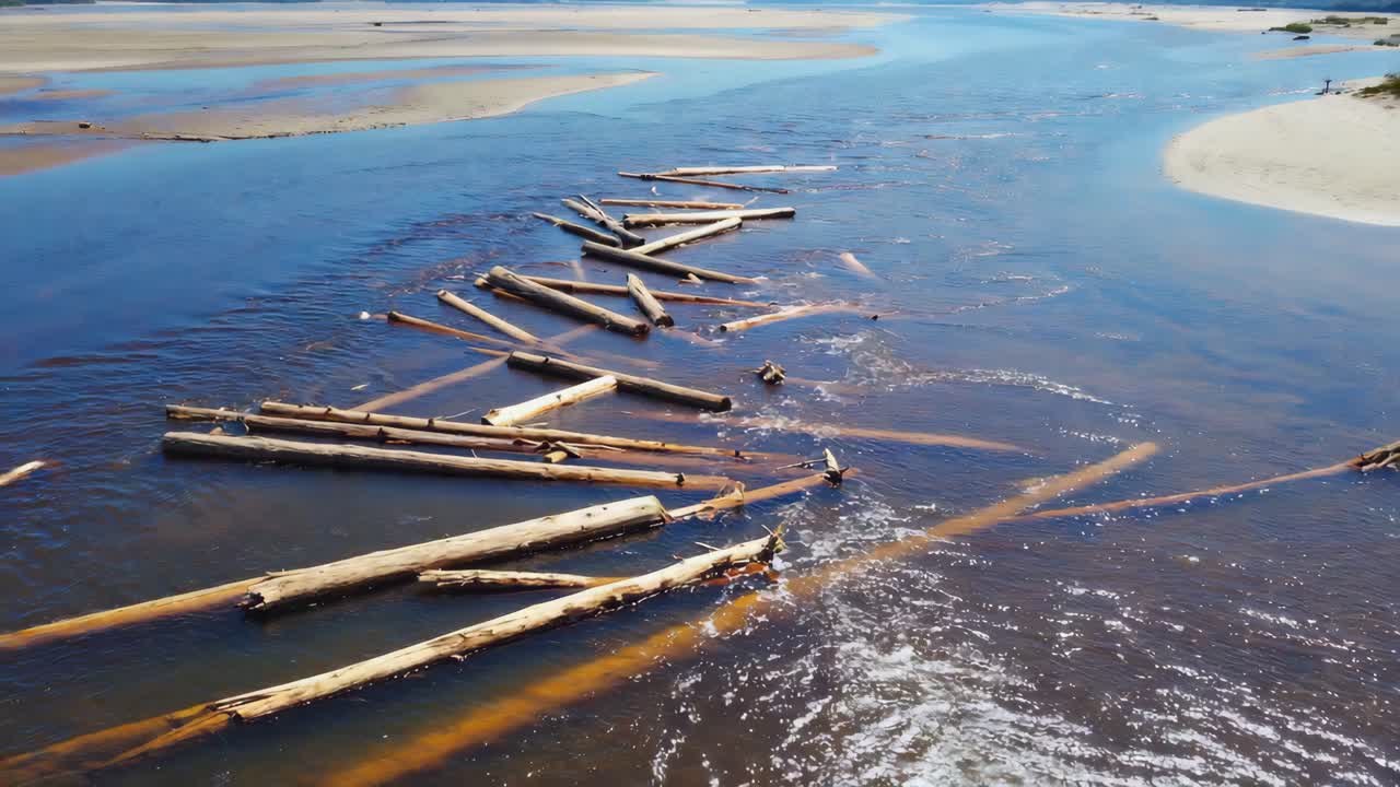 Logs in a river