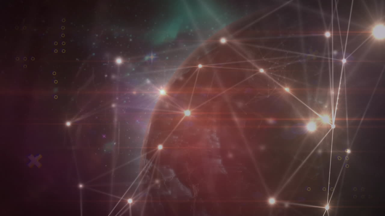 animación del globo con una red de conexiones con puntos brillantes