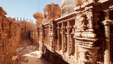 antiguas ruinas en un mundo de fantasía del desierto